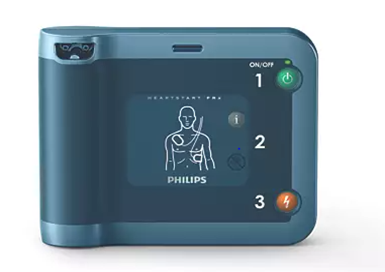 DEFIBRILLATOR HEART START FRX SMART PAD, BATTERY AND CARRY CASE  PHILIPS