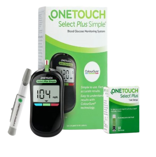 One Touch Select Plus Simple Blood Glucose Monitor(+10 Strips Free) Kit