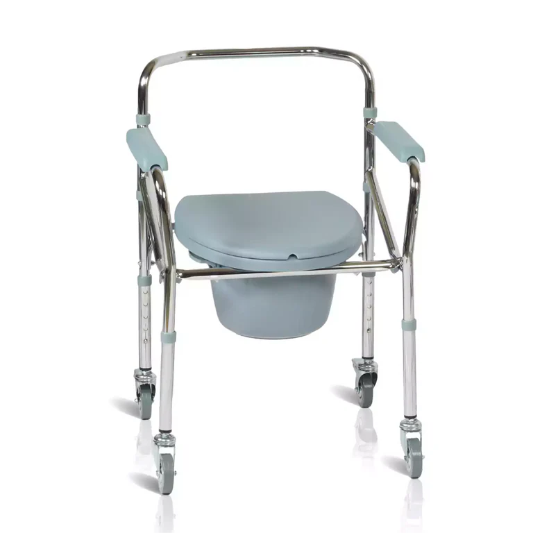 COMMODE CHAIR FOLDABLE & HIEGHT ADJUSTABLE WITH WHEEL PRAJWAL FS696