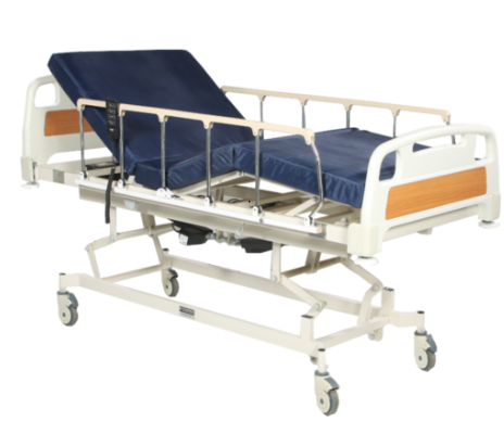 Hospital Bed ICU 5 Function Electric With Mattress,ABS Bow & Collapsible Railing Novamed